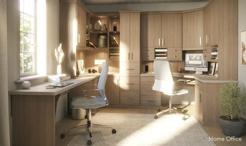 Closet World Craft Home Office in Dark Teak Signia Finish