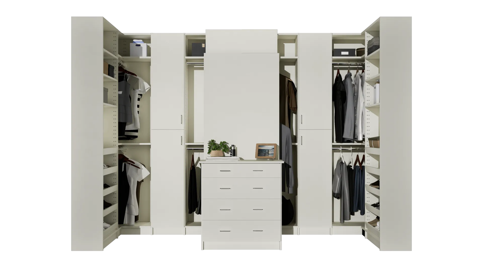 Closet World Walk In Closet in White Essentials Finish
