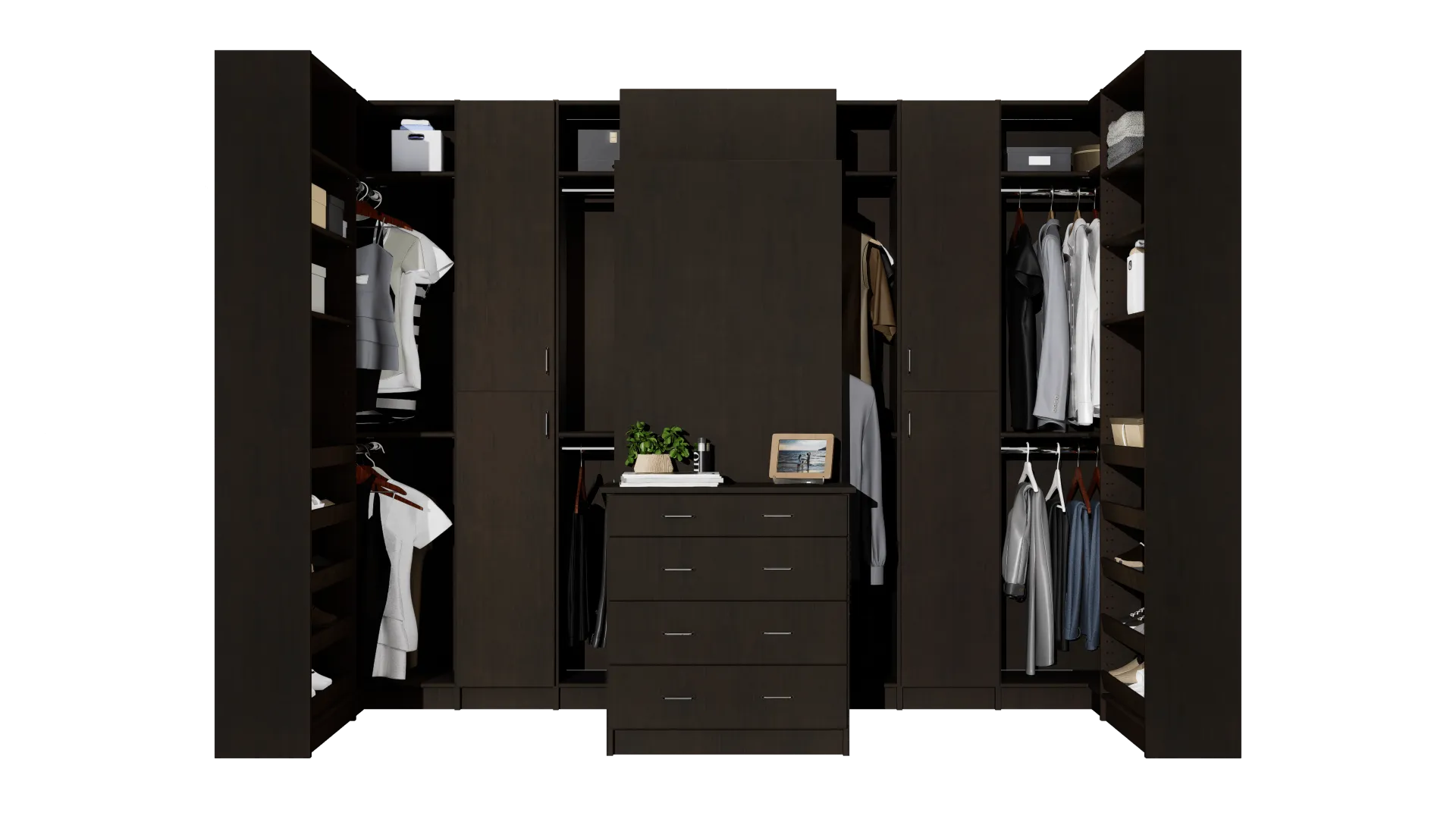 Closet World Walk In Closet in Chocolate Pear Signature Finish