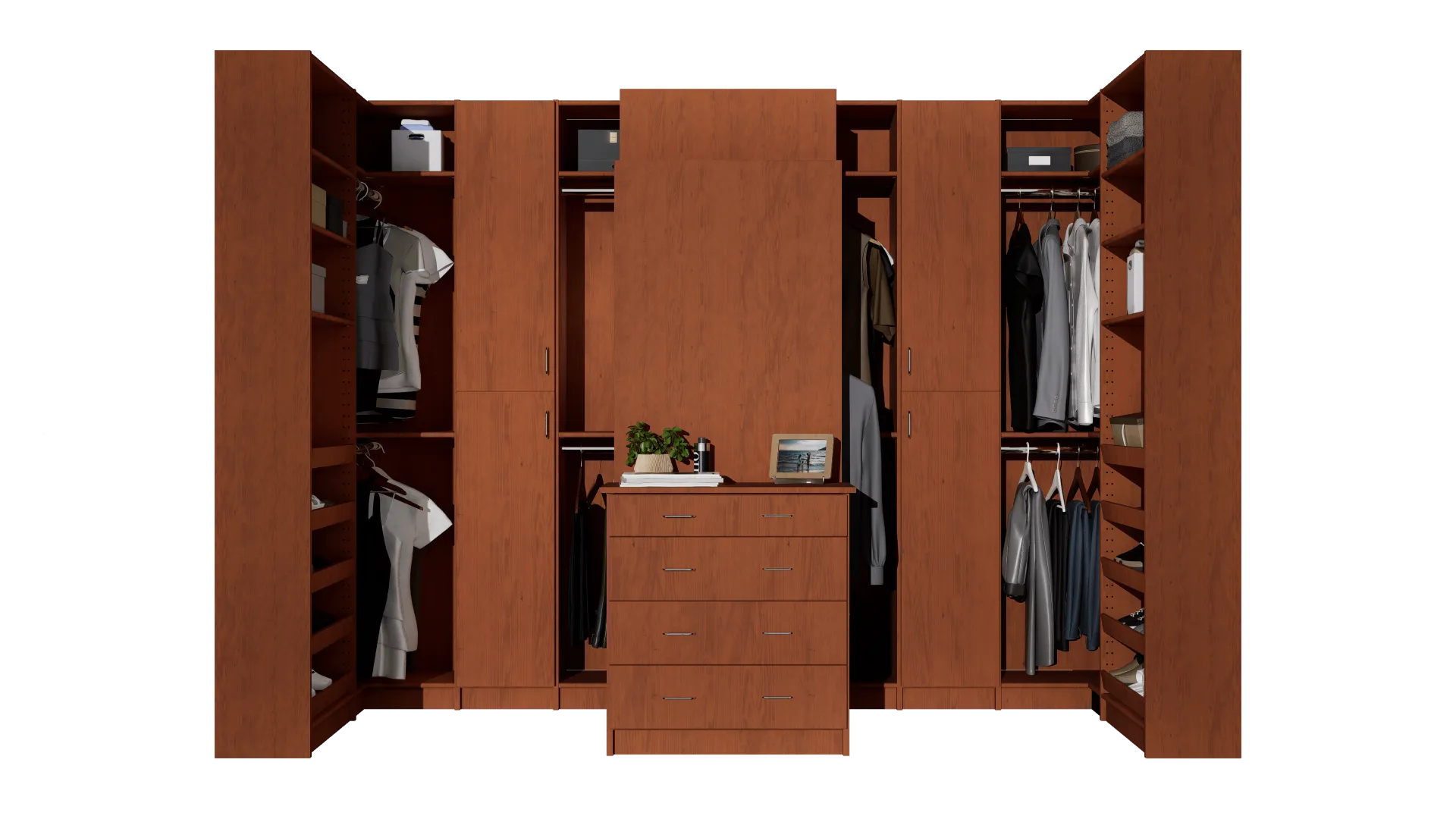 Closet World Walk In Closet in Summer Flame Signature Finish