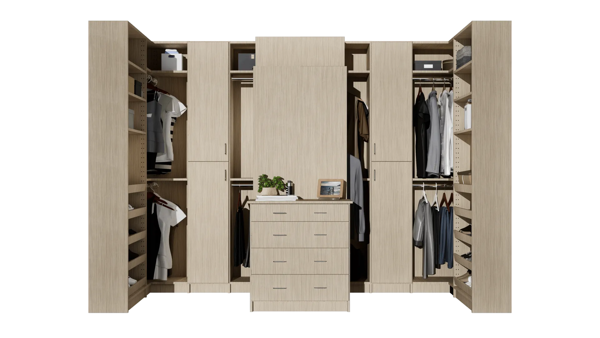 Closet World Walk In Closet in Light Teak Signia Finish