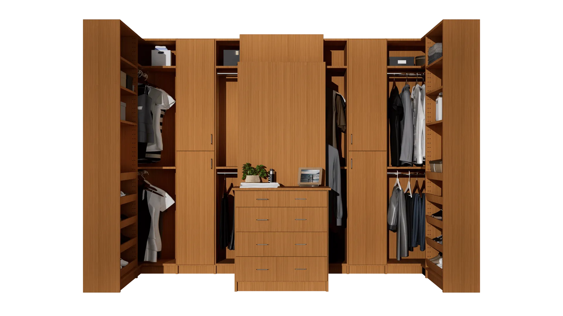 Closet World Walk In Closet in Winter Cherry Signia Finish