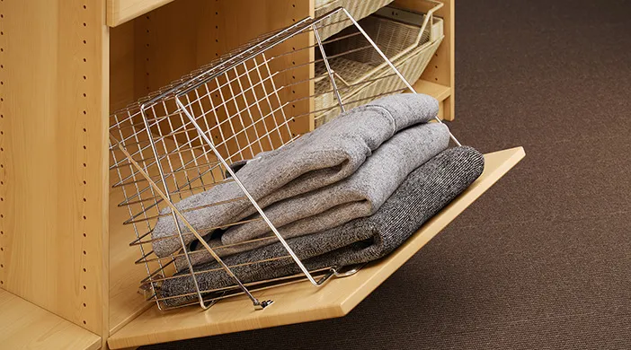 Tilt-Out Hamper with Removable Basket Chrome