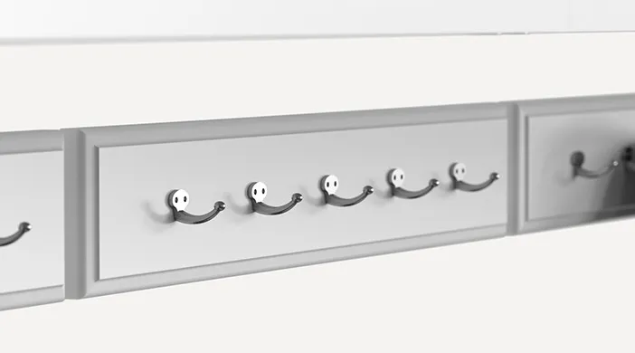 5 Hooks Polished Chrome