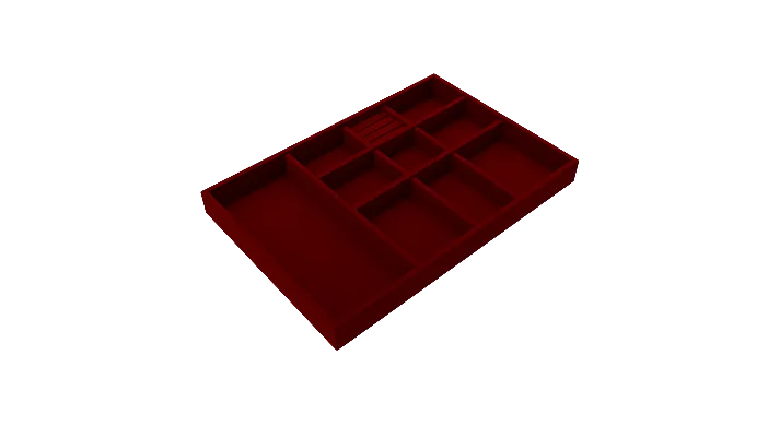 Velvet Lined Drawer Ruby Red