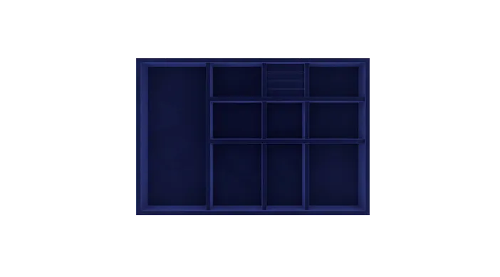 Velvet Lined Drawer Sapphire Blue