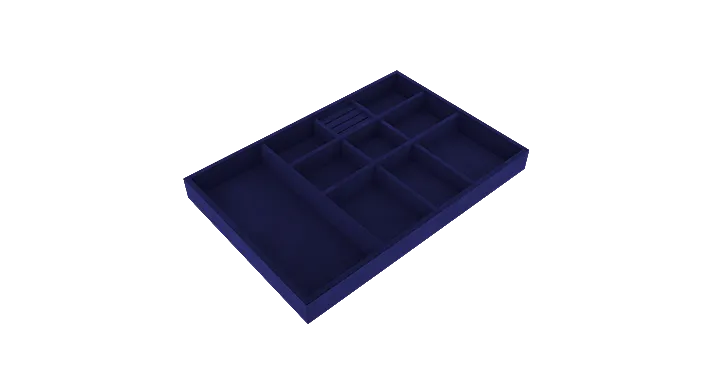 Velvet Lined Drawer Sapphire Blue