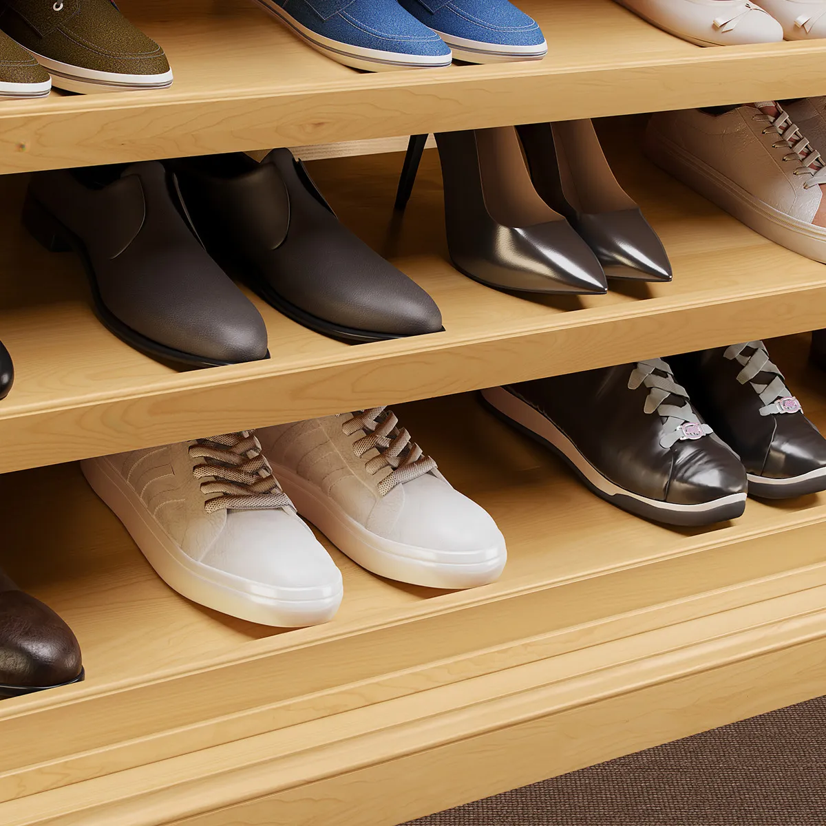 Slant Shoe Shelves