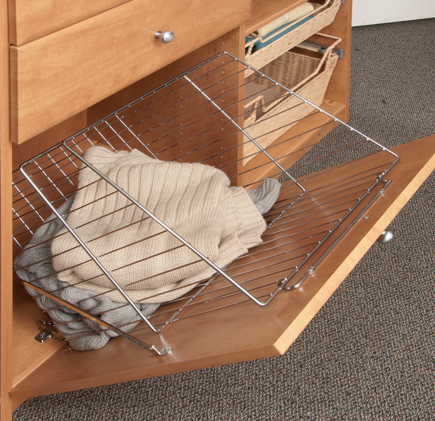 Tilt-Out Hamper with Removable Basket