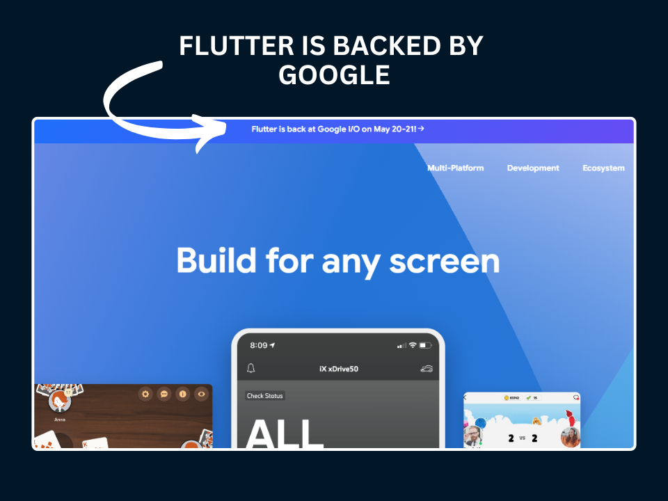 flutter apps are backed by Google