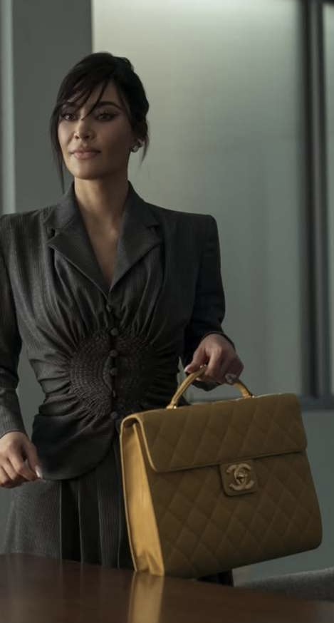 A still from All’s Fair featuring Kim Kardashian wearing jewelry by SUZANNE CODE