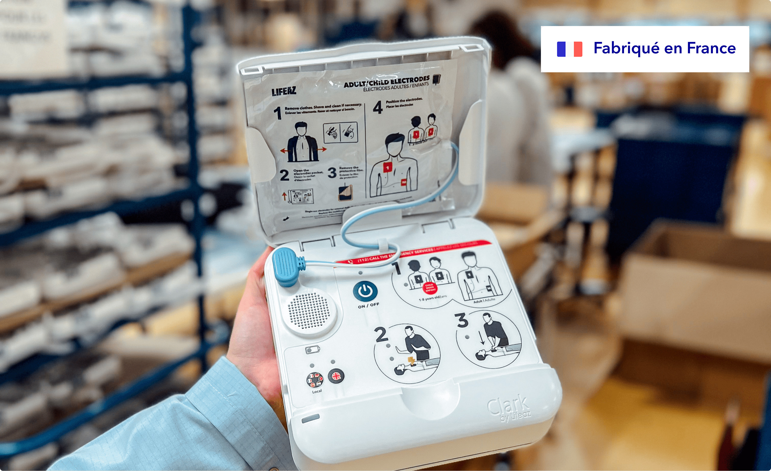 Défibrillateur Clark ouvert