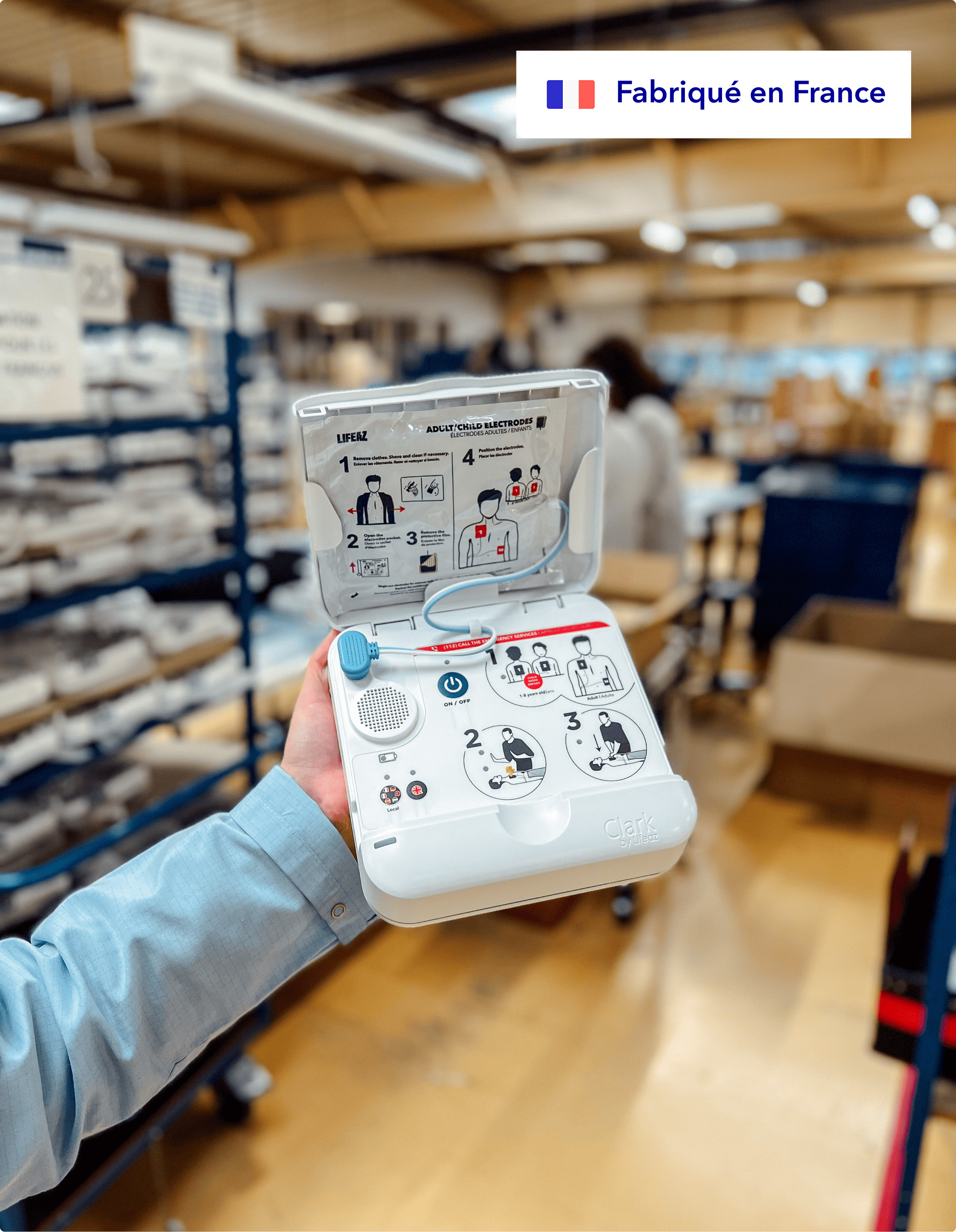 Défibrillateur Clark ouvert