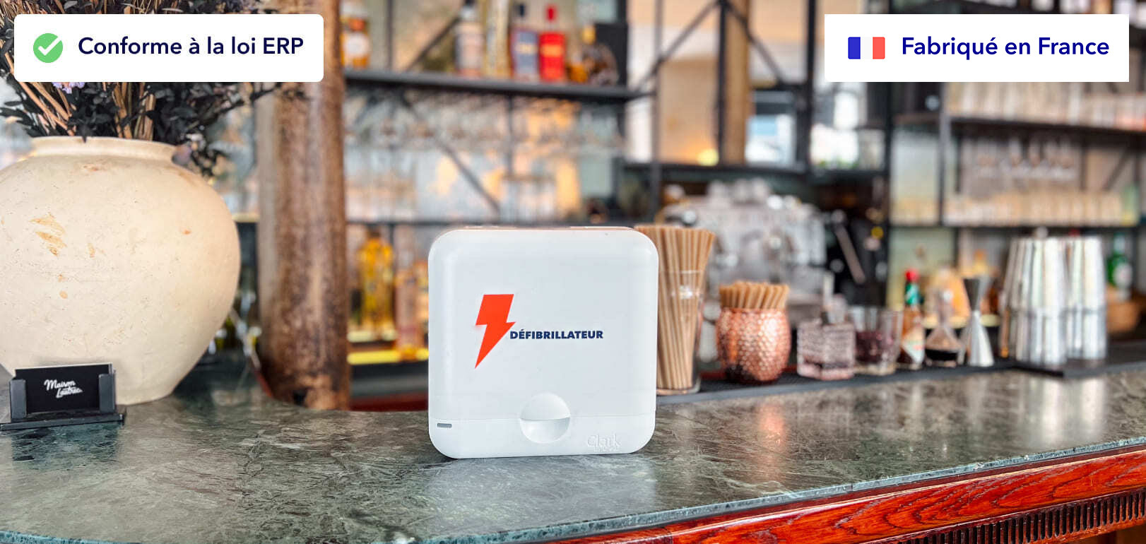 Défibrillateur Lifeaz dans un restaurant