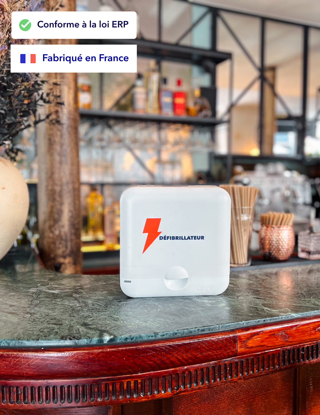 Défibrillateur Lifeaz dans un restaurant