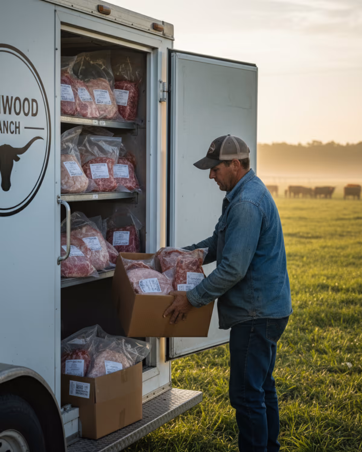 Butcher box of farm-raised meat cuts ready for delivery