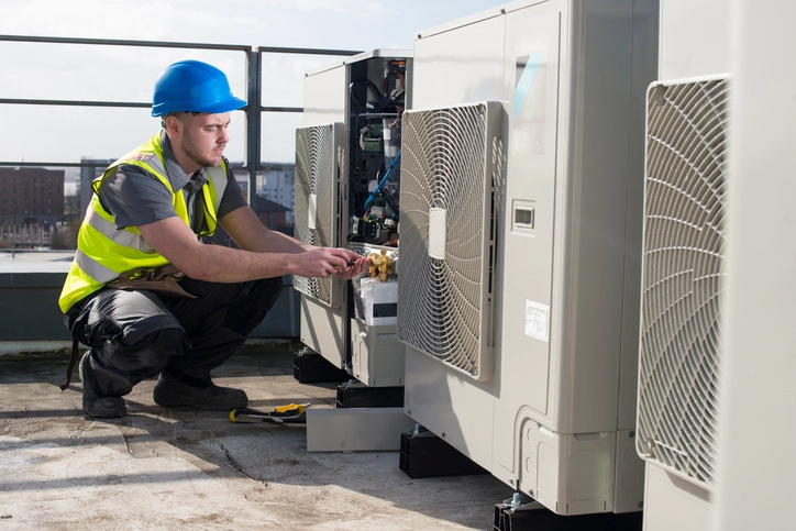Elevate FM HVAC engineer carrying out maintenance