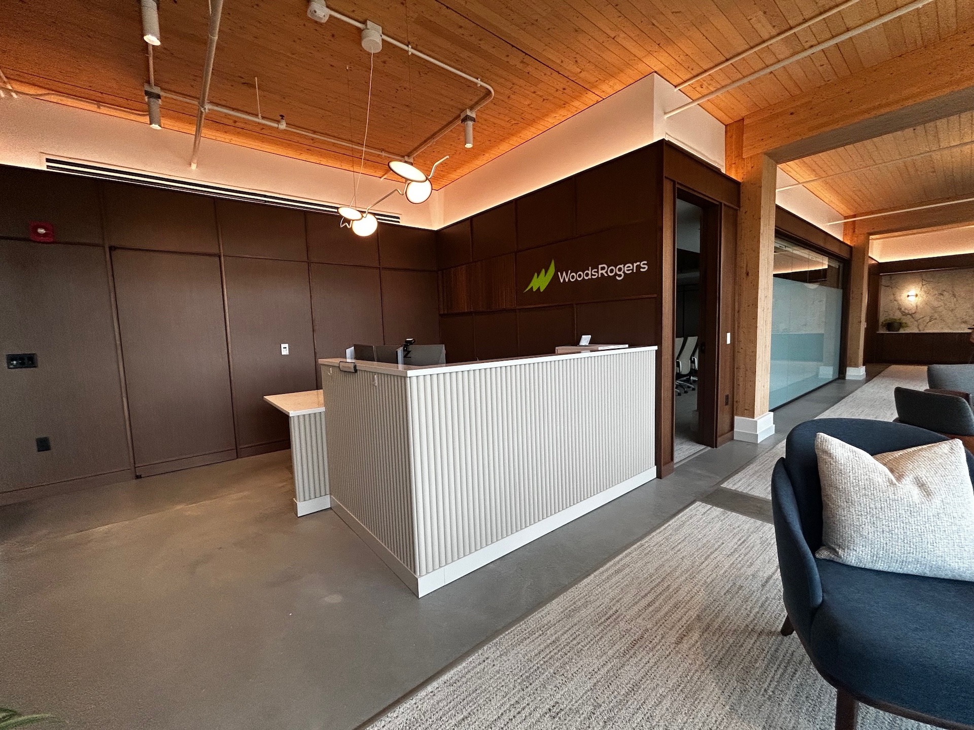 Woods Rogers office reception area post-construction