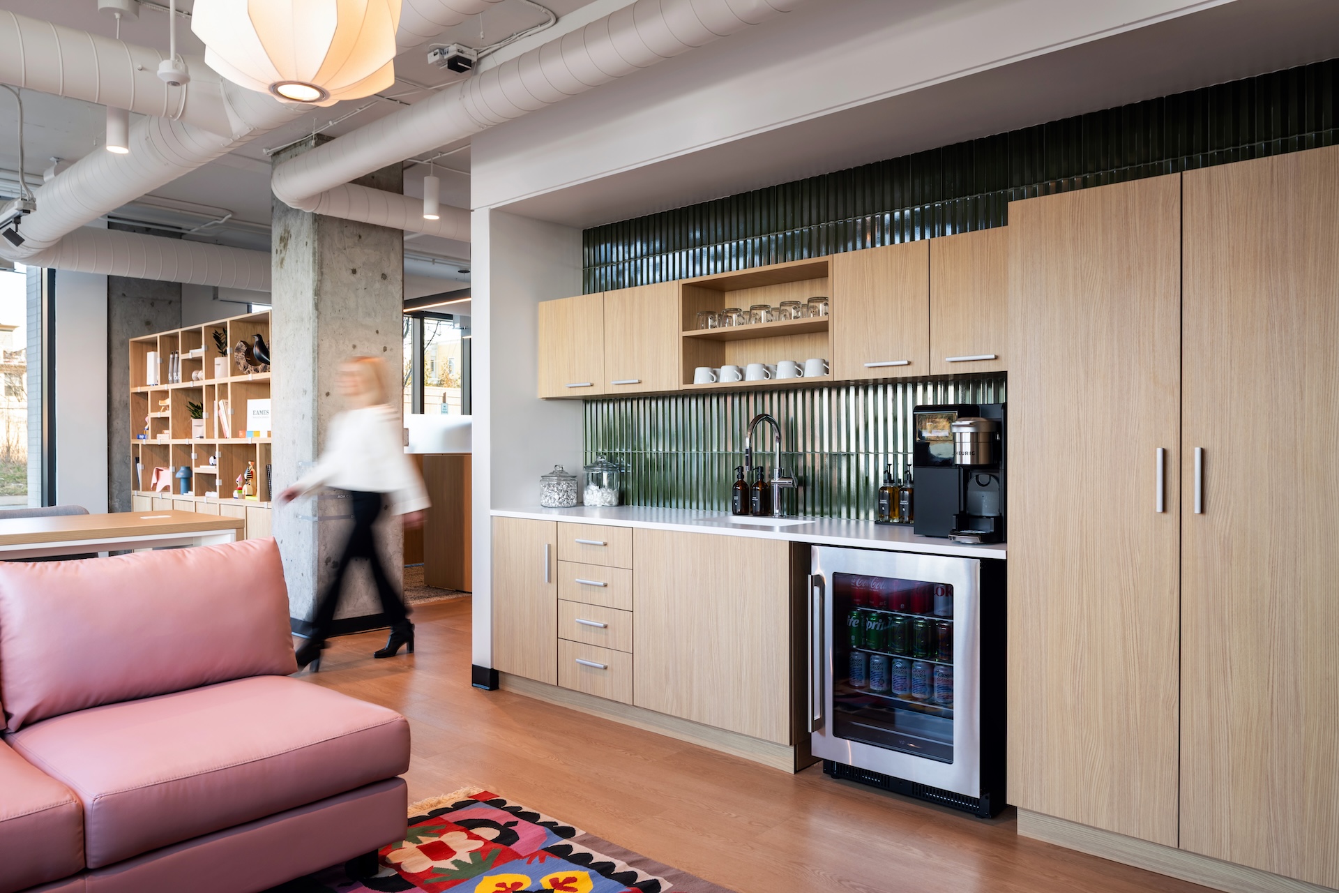 MOI showroom interior lounge/kitchenette