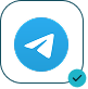 Telegram app icon with a blue circle and white paper plane symbol inside, marked with a small blue verified checkmark.