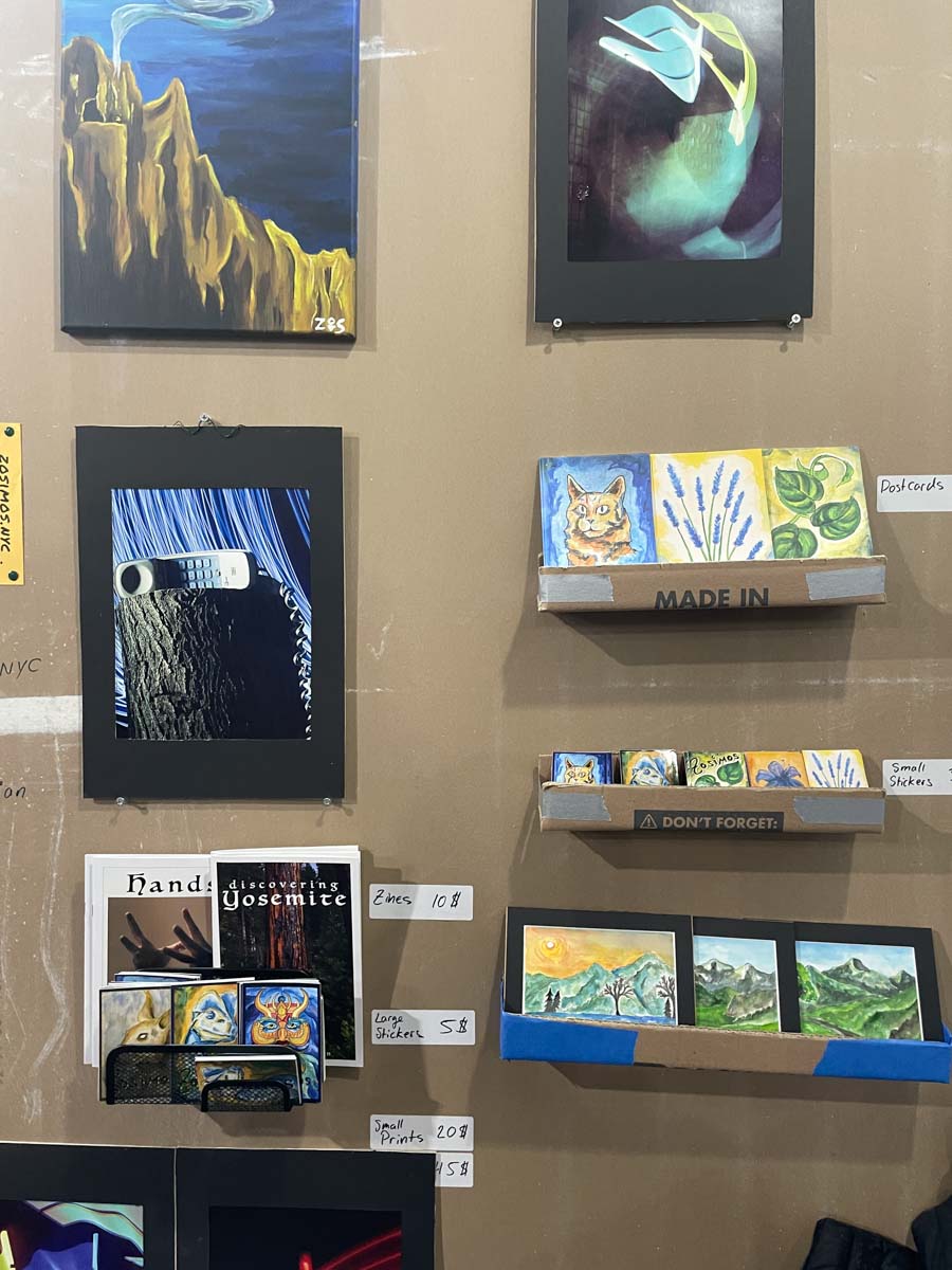 Pancakes & Booze Exhibition Event, art on wall.