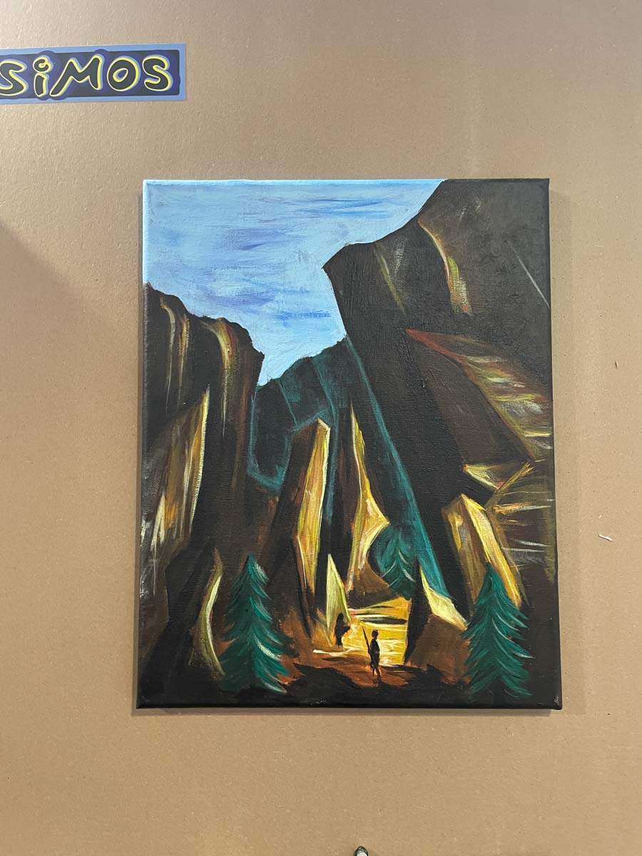 Pancakes & Booze Exhibition Event, art on wall.