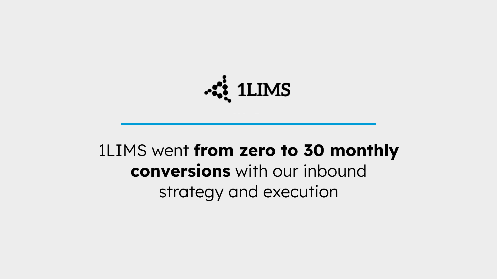 1LIMS went from zero to 30 monthly conversions with our inbound strategy and execution