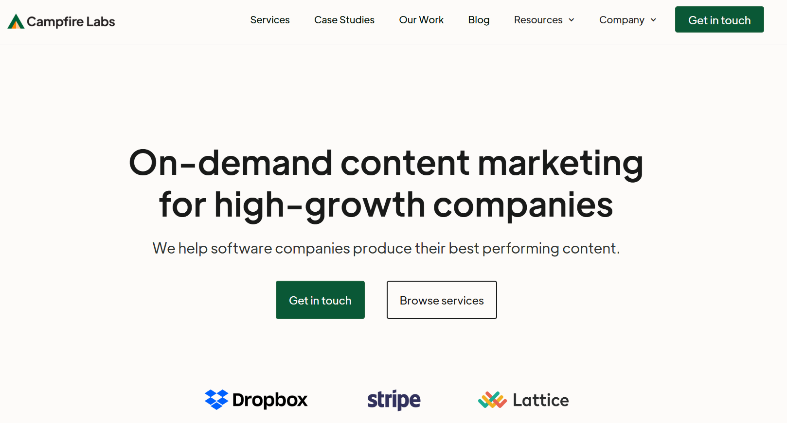 Campfire Labs B2B SaaS content marketing agency