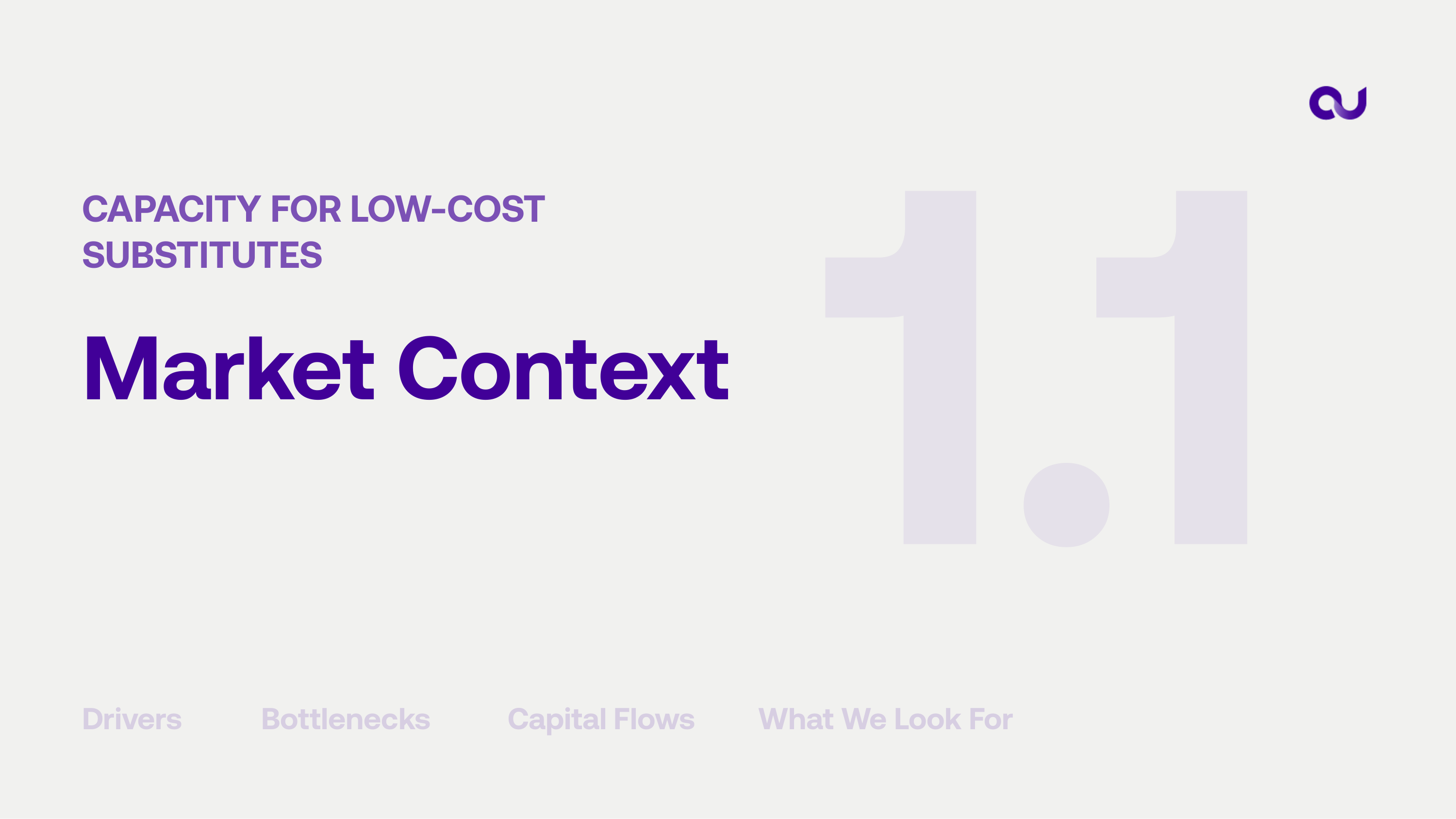 Section 1.1 - Low-Cost Substitutes