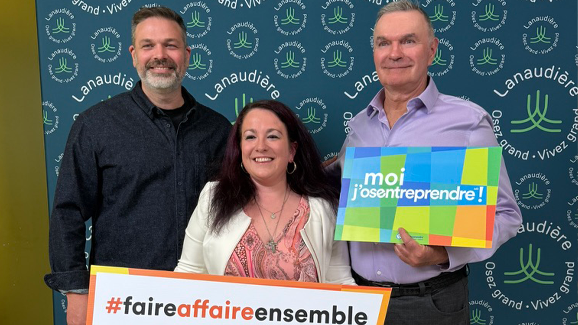 Photo : représentants de Gazon Bastien au concours « Oser entreprendre » de la MRC Les Moulins.