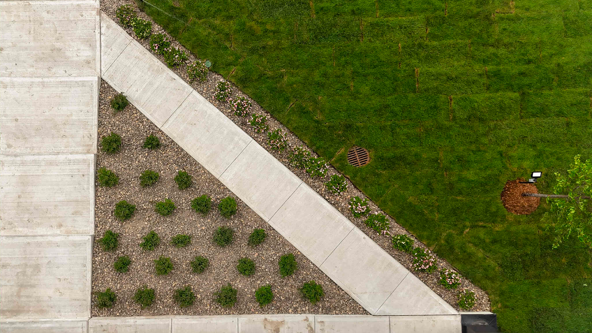 Après une installation de gazon