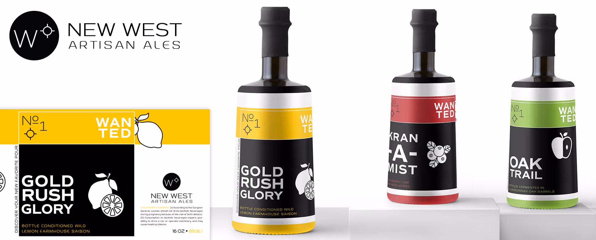 New West label designs for fermented beers. 