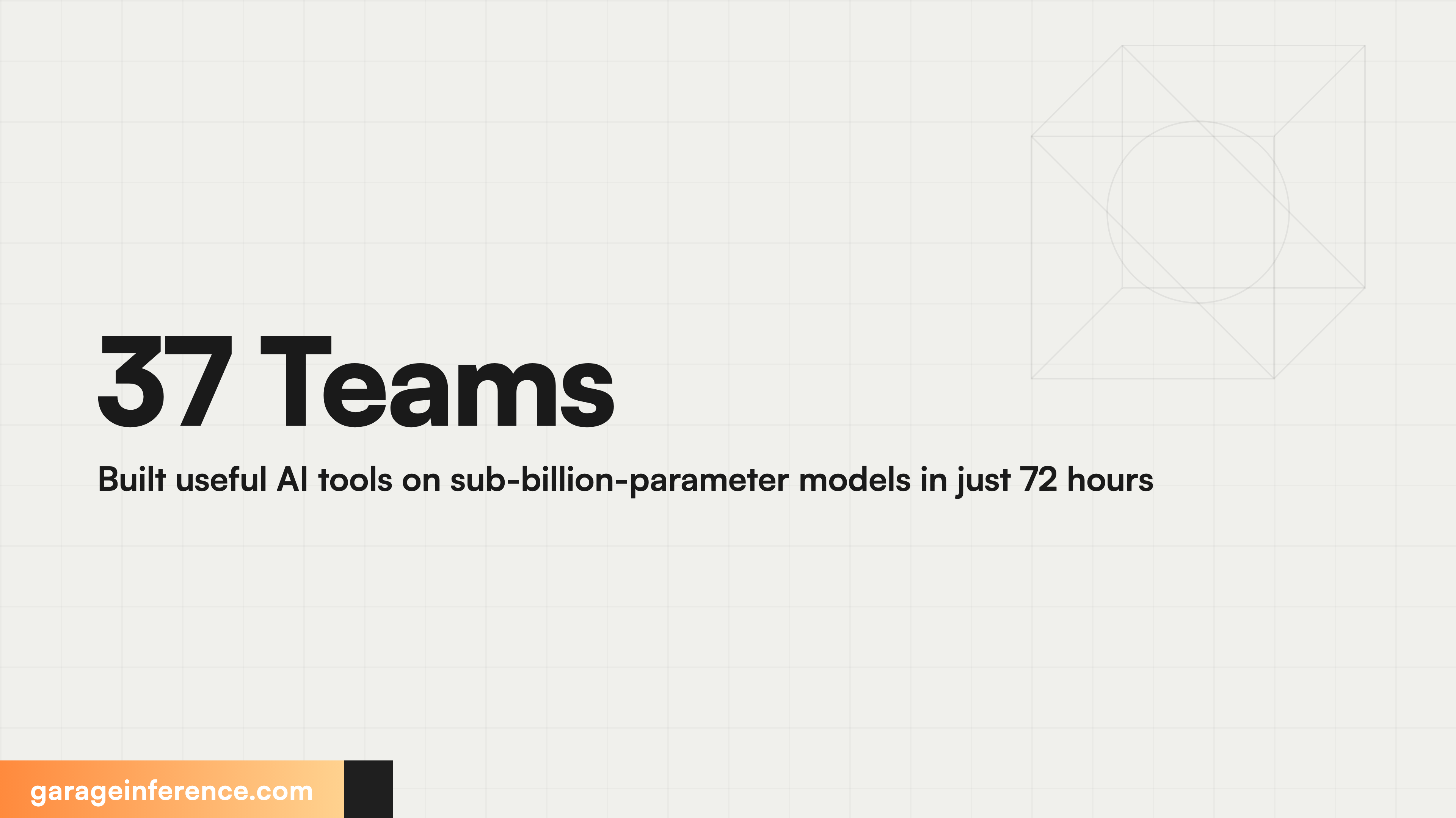 37 Teams Built useful AI tools on sub-billion-parameter models in just 72 hours