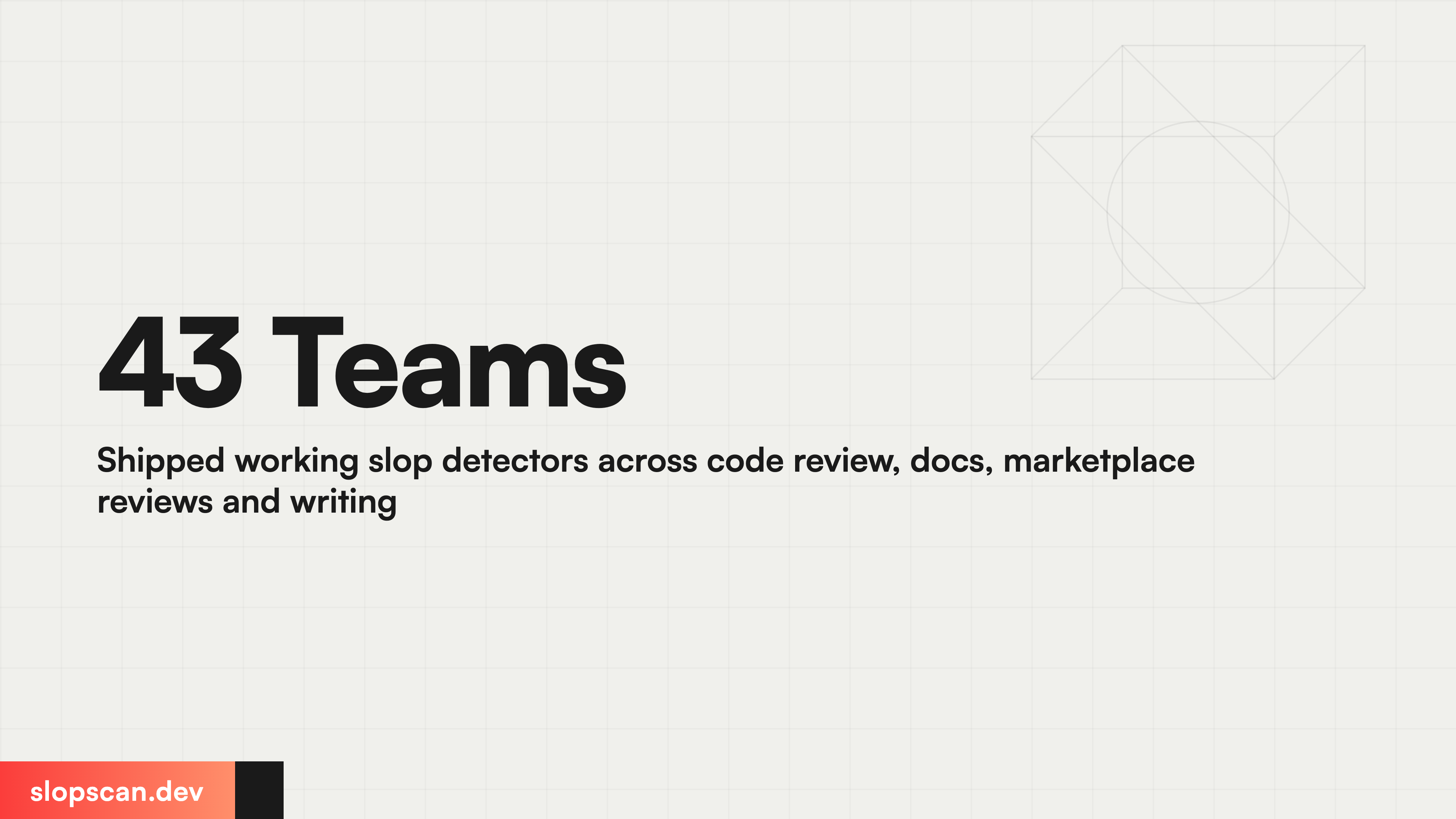 43 Teams Shipped working slop detectors across code review, docs, marketplace reviews and writing