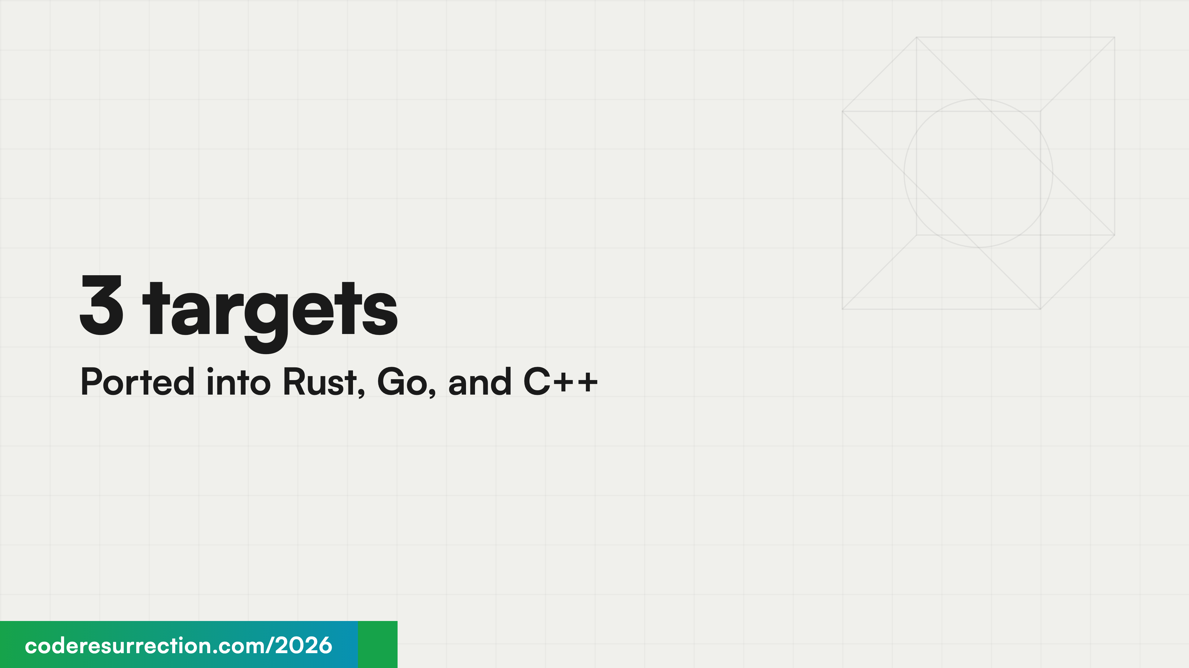3 targets Ported into Rust, Go, and C++