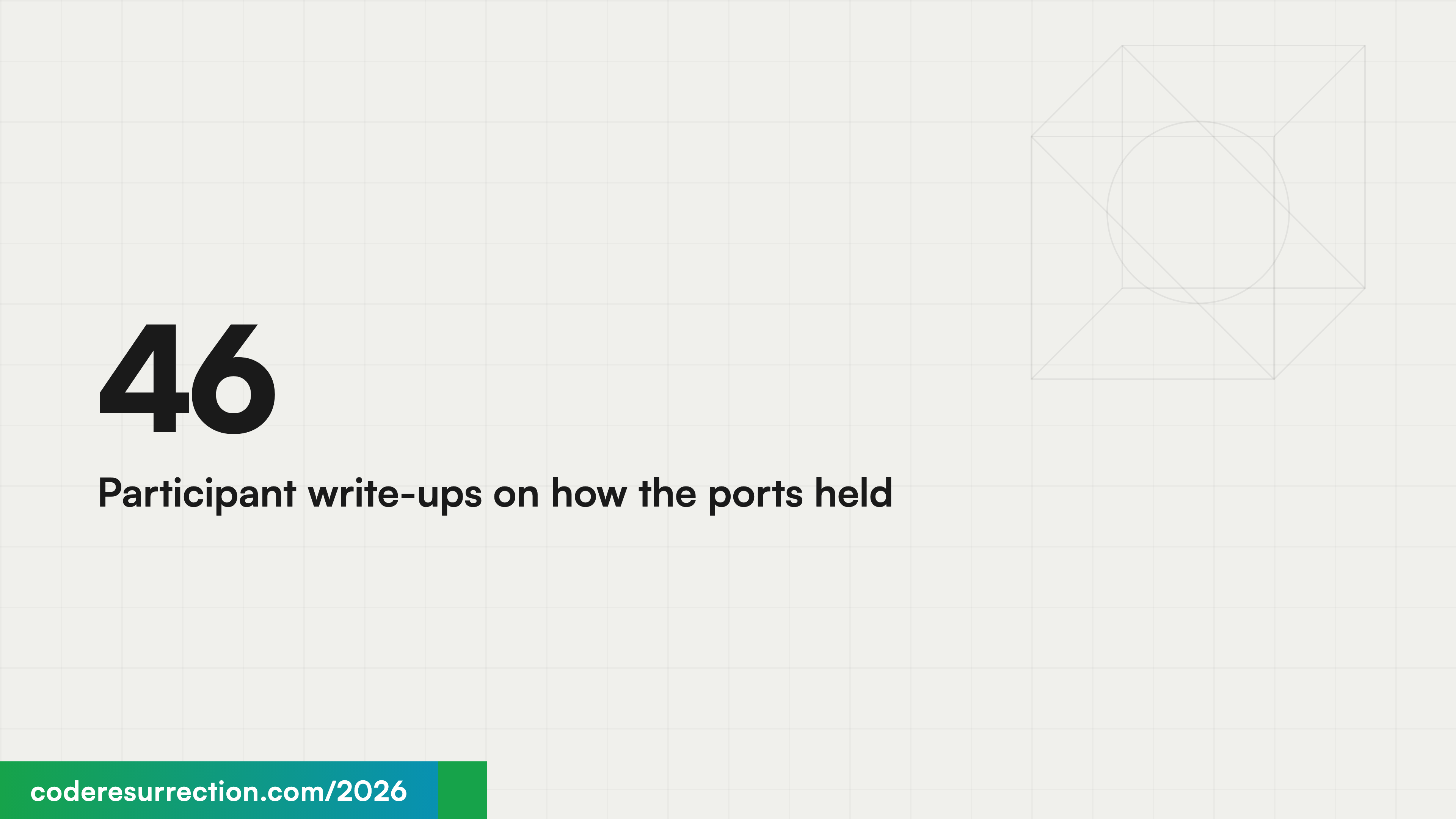 46 Participant write-ups on how the ports held