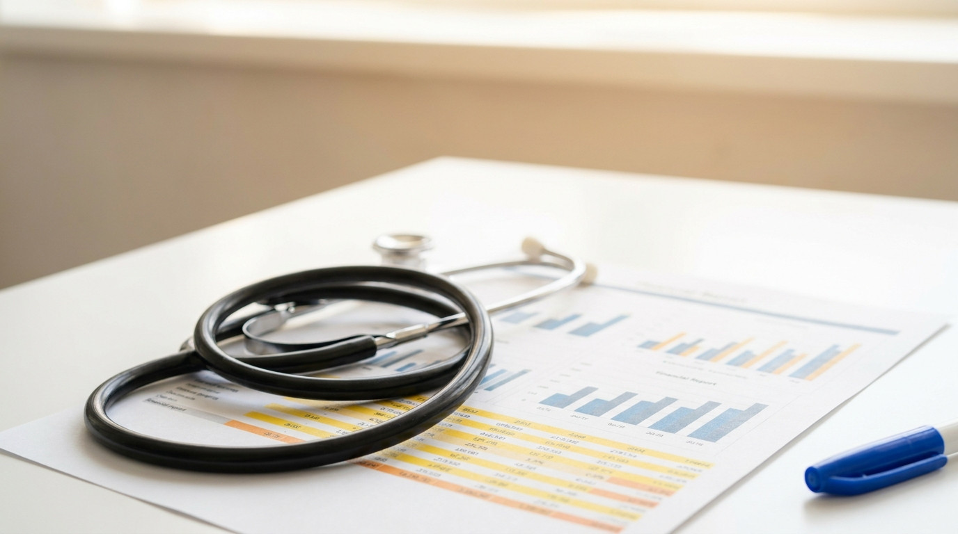 Stethoscope on financial report