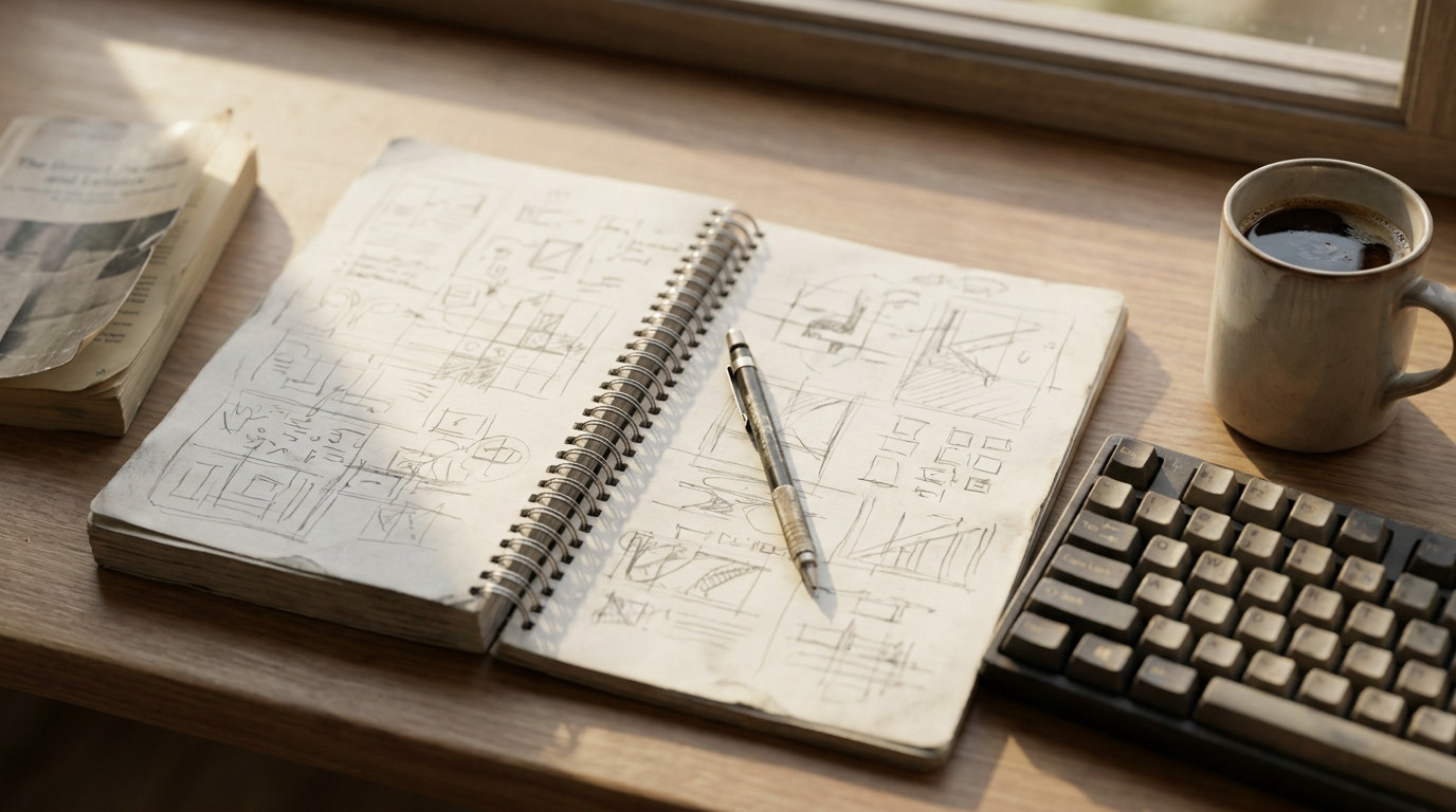 Extreme close-up of an open spiral notebook page densely covered in handwritten probability trees and expected-value cal