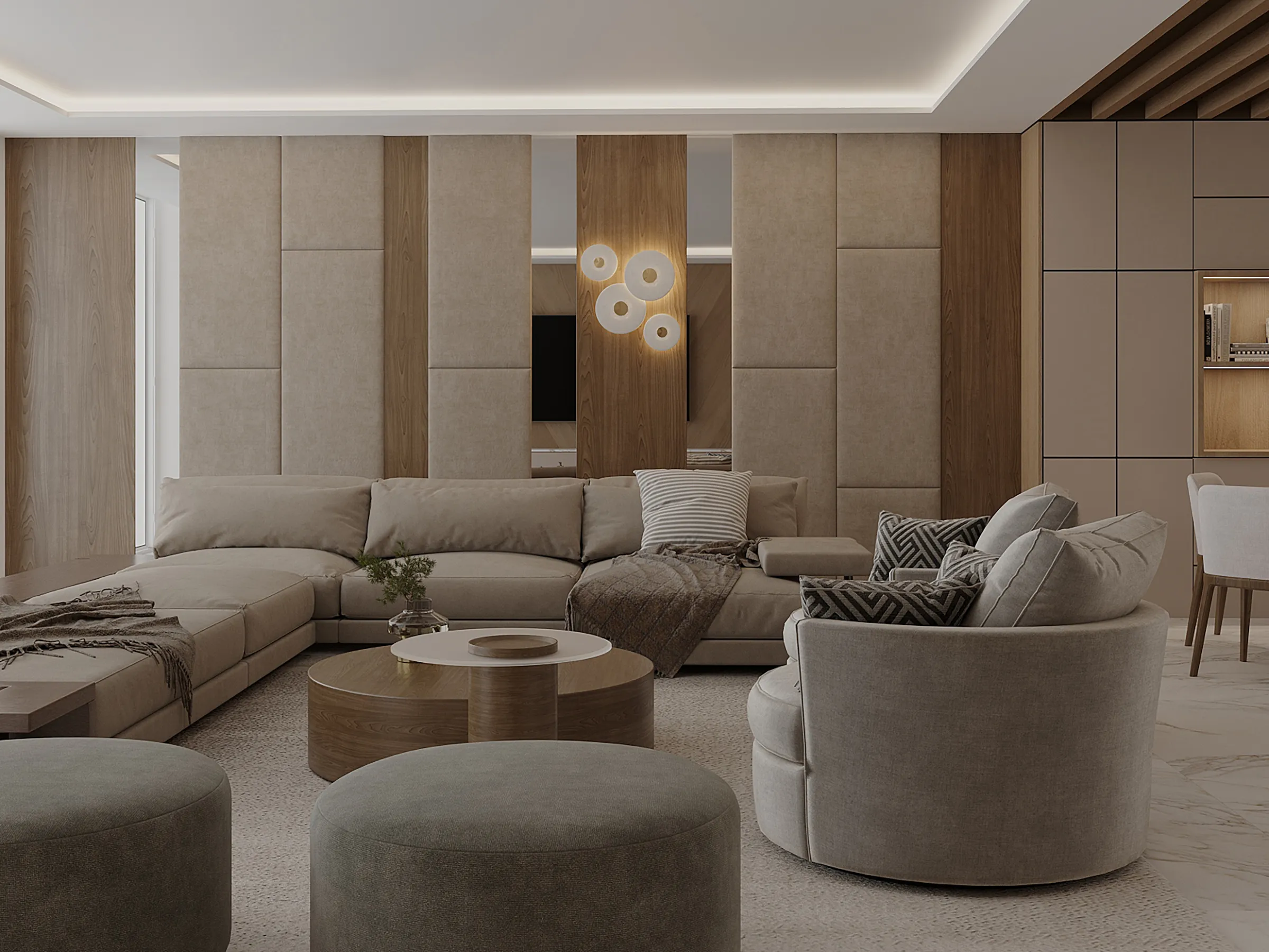 Spacious inviting home interior with abundant natural light
