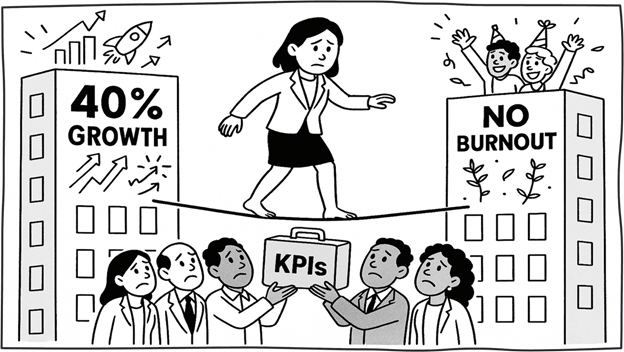 A cartoon of a person balancing on a tightrope AI-generated content may be incorrect.