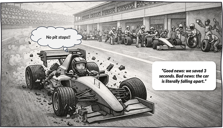 Cartoon a cartoon of a race carAI-generated content may be incorrect.