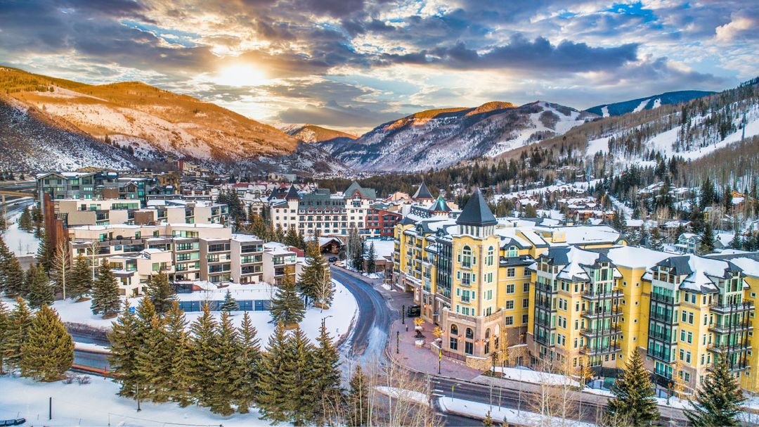 Vail Valley, Colorado surrounded by mountains