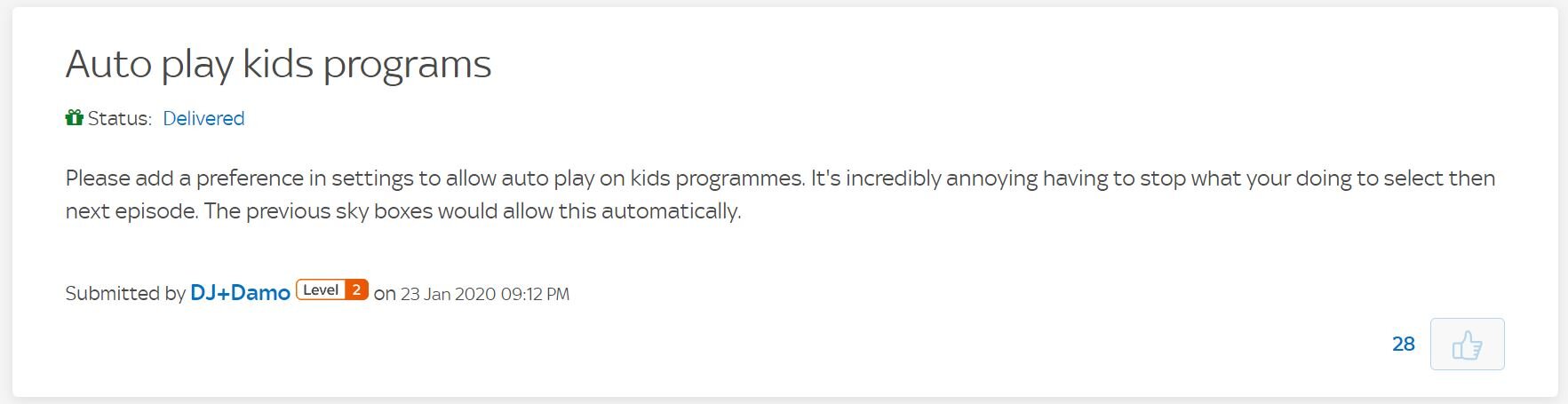 Sky community forum examples