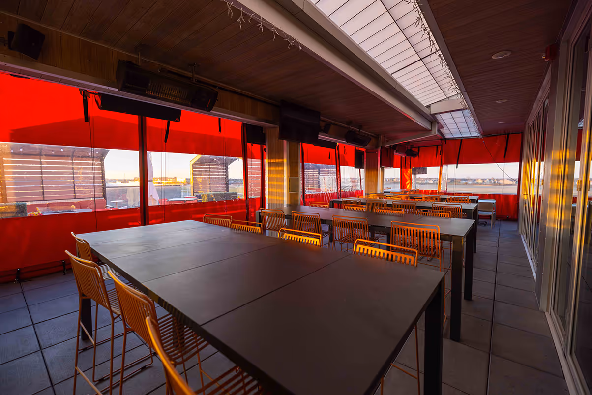 Rooftop patio seating