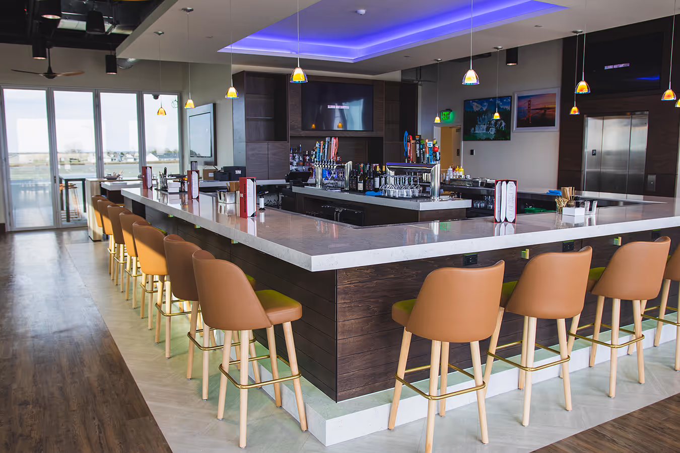 The second level bar at Destination Grille