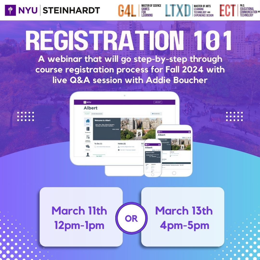 A poster showing the Albert registration tutorial is going to launched in March