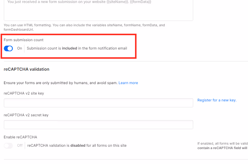 WebflowのForm submission count設定