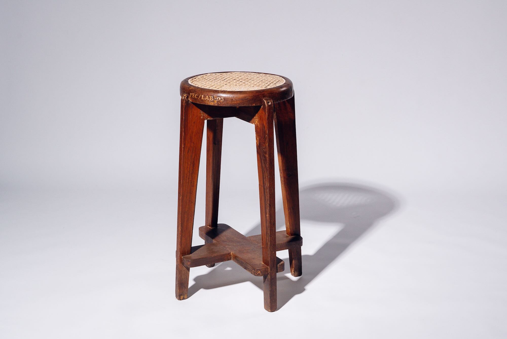 Round Rattan High Stool