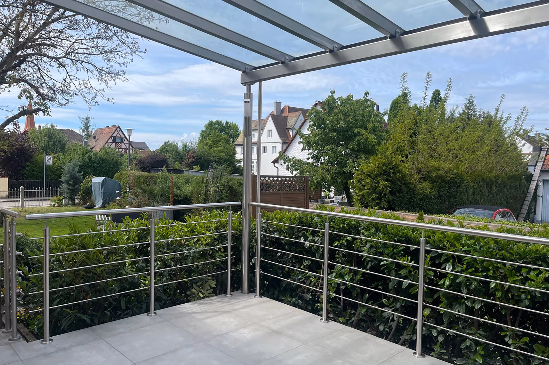 Terrassenüberdachung für einen Kunden der Hans Abraham Metallbau GmbH