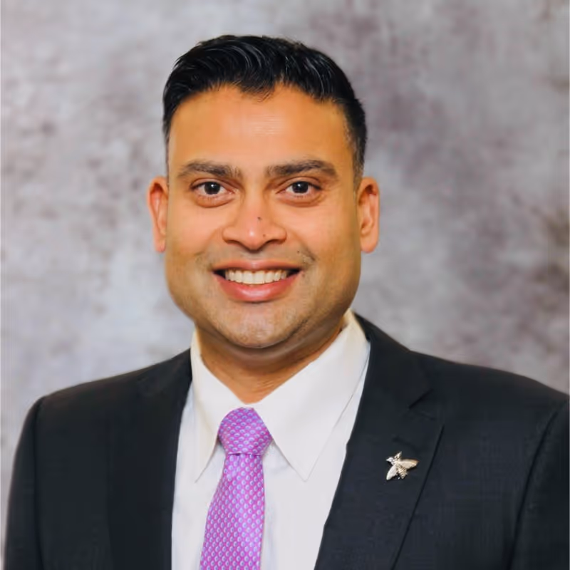 A headshot of Bhavin Patel, a partner of GHC Industries